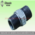 black malleable iron cast pipe fitting nipple